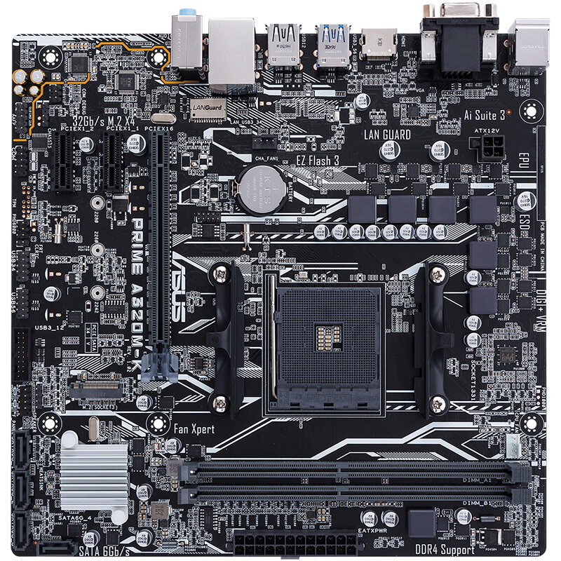 华硕(asus)prime a320m-k 主板 (amd a320/socket am4)